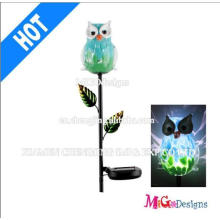 Metal y vidrio Owl Solar Garden Lights Stake